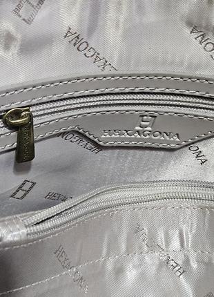 Кожаная кросс боди сумка hexagona