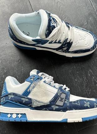 Кросівки louis vuitton trainer sneaker white blue