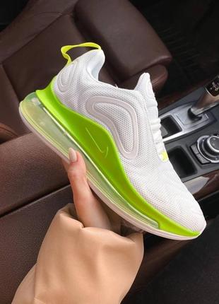 Женские кроссовки белые air max 720 white & green 37