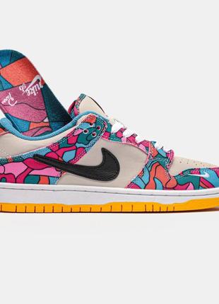 Кроссовки цветные parra x nike sb dunk low 2021 36