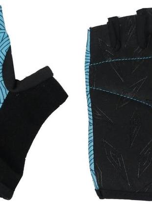 Женские перчатки для занятия спортом, велоперчатки crivit черные с голубым1 фото