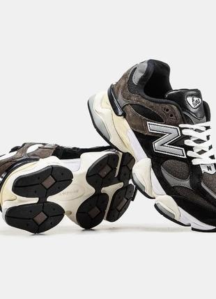 Жіночі кросівки new balance 9060 black brown, демісезонні кросівки нью беленс 9060 коричневі