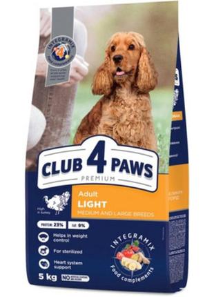 Сухой корм для собак club 4 paws премиум. контроль веса с индейкой для средних и больших пород 5 кг