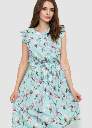 Сукня з квітковим принтом, колір м'ятний, 230r007-7