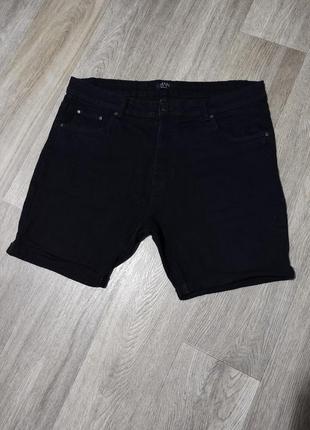 Мужские чёрные джинсовые шорты / boohoo / бриджи / denim / мужская одежда / чоловічий одяг / чоловічі джинсові шорти
