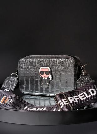 Karl lagerfeld snapshot black croco  fl8004