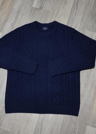 Мужской шерстяной свитер / charles tyrwhitt / кофта / синий свитер / мужская одежда / чоловічий одяг / светр
