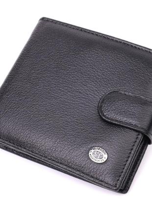 Мужской трендовый бумажник из натуральной кожи st leather 22553 черный