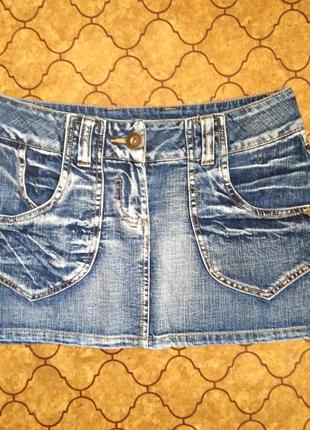 Стильная джинсовая мини юбка от amisu denim, 💯 оригинал, молниеносная отправка 🚀⚡