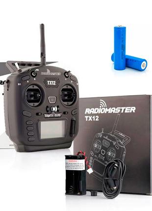 Fpv пульт radiomaster tx12 mkii elrs m2 з акумуляторами 18650 vipow (2 x 1200маг)