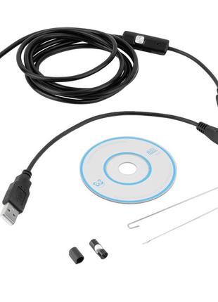 Ендоскоп microusb с камерой 2 метра 7 мм ip67 android, windows + переходник usb