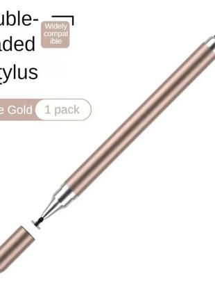 Універсальний стилус 2в1 stylus touch pen для смартфона, телефона, планшета, сенсорного екрана fv87 золотистий