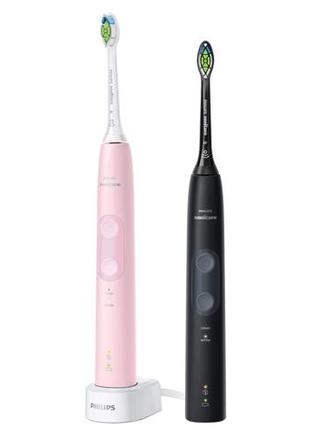 Набор электрических зубных щеток philips hx6830/35 sonicare protectiveclean 4500 black+pink