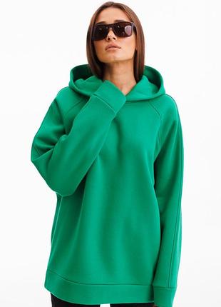 Жіноче худі oversize зелене з рукавами-регланами