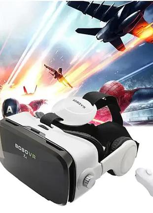 3d окуляри, з навушниками + пультом для смартфона телефона bobo vr z4, шолом віртуальної реальності