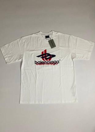 Новая футболка balenciaga logo t-shirt white • s-m