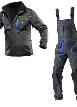 Костюм робочий захисний утеплений steeluz 4s blue (куртка+напівкомбінезон) зріст 176 см