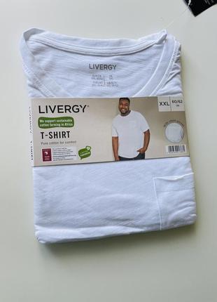Чисто белая хлопковая футболка livergy большой размер