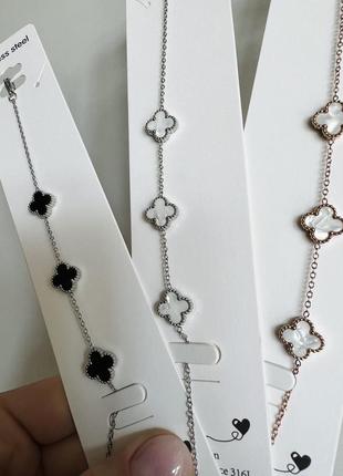 Браслет клевера медицинская сталь ювелирная сталь3 фото