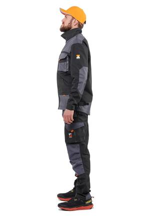 Костюм рабочий защитный steeluz grey (куртка рабочая + брюки рабочие, спецодежда) рост 182 см