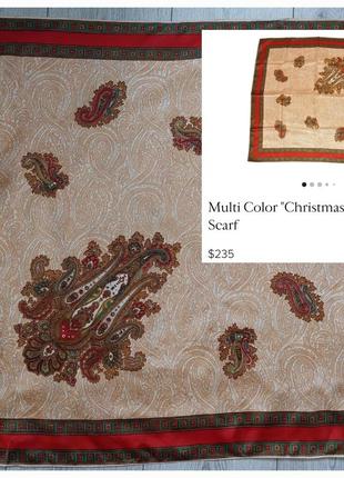 Винтажный саржевый шелк платок  70 годов, в принт пейзли, celine(66 см на 68 см)