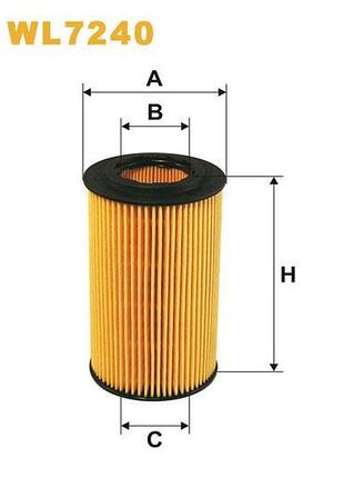 Фильтр масляный jeep grand cherokee ii; mercedes c (w202/w203/w204), clc (cl203), clk wix filters - (wl7240)
