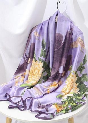 180*90 см люксовый шелковый большой женский модный шарф с узором