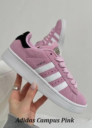 Кроссовки замшевые розовые adidas campus pink