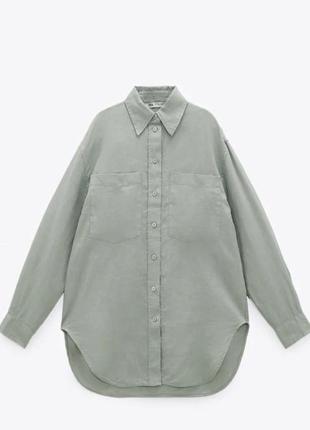 Zara сорочка льняна рубашка льняная5 фото