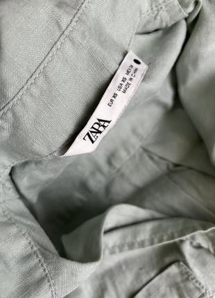 Zara сорочка льняна рубашка льняная6 фото