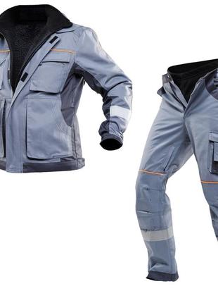 Костюм робочий утеплений захисний aurum 4s grey куртка+штани зріст 182 см