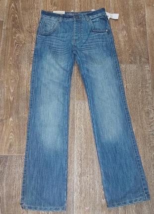Сині джинси з ефектом потертості denim co regular rise straight leg w28 l32 з биркою