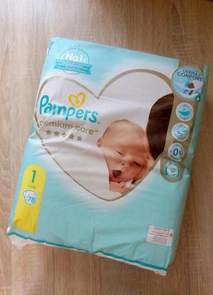 Підгузки pampers premium care розмір 1 (2-5 кг), 78 шт