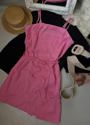 Платье розовое сарафан летний