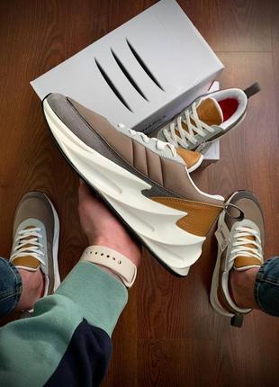 Кроссовки мужские adidas shark white & gray & brown