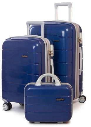 Дорожня валіза 2/1 abs-пластик fashion pp1-plus-1 dark-blue