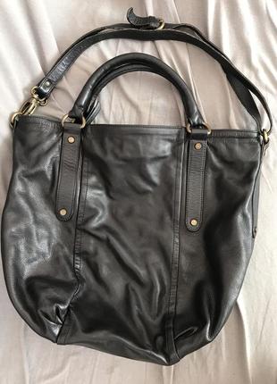 Жіноча чорна сумка / шкіряна чорна сумка / сумка шкіра