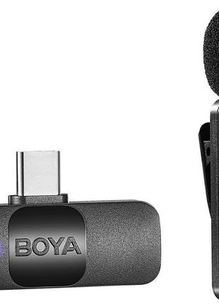 Професійний бездротовий петличний мікрофон boya by-v10 type-c петличка для телефону