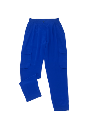 Сині штани  - карго 100% шовк yaly