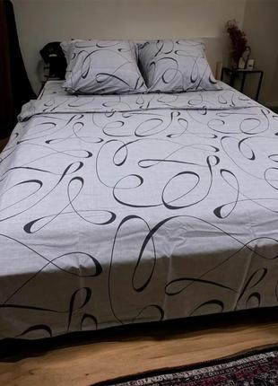 Постельное белье петля серая полутораспальный, 150 х 215 см