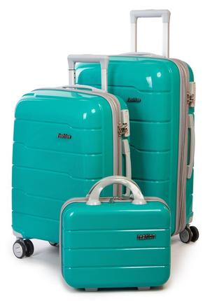 Дорожня валіза 2/1 abs-пластик fashion pp1-plus-1 dark-green