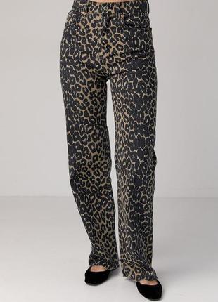 Жіночі джинси з леопардовим візерунком артикул: 0145