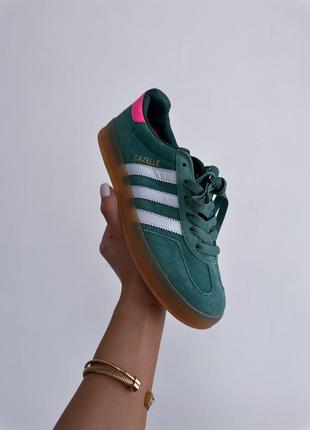 Adidas gazelle indoor “collegiate green pink”  lx1482