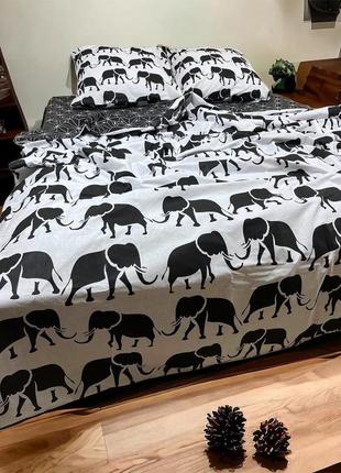 Постельное белье слоники полутораспальное, 150 х 215 см