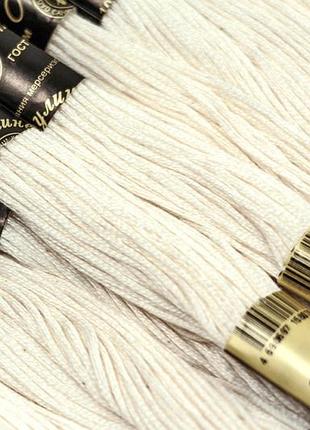 Муліне пнк 0102, нитки для вишивання,колір молочний