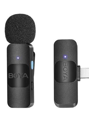 Професійний бездротовий петличний мікрофон boya by-v1 lightning для iphone