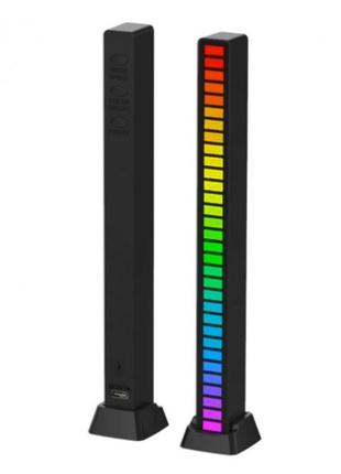 Музичний світильник rgb чорний usb лампа звукове керування