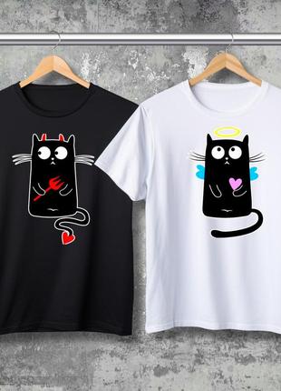Парні футболки з принтом  - котики!