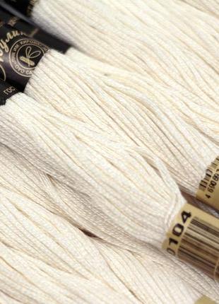 Муліне пнк 0104, нитки для вишивання,колір молочний