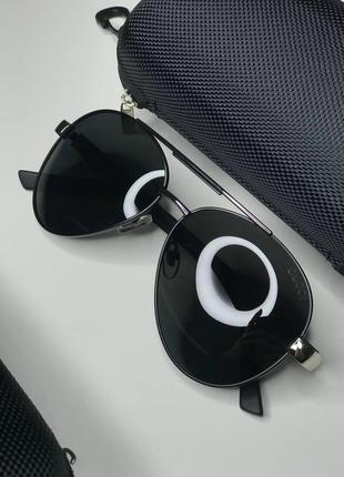 Мужские солнцезащитные очки gucci черные капельки polarized гучи авиаторы поляризованные с двойной переносицей